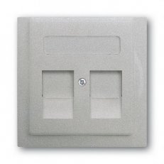 ABB 1753-0-0082 Kryt zásuvky komunikační, s krycími clonkami (pro 2 zásuvky)