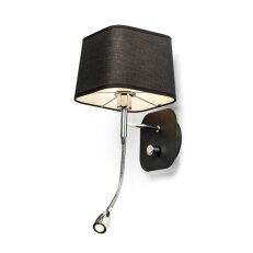 PERTH nástěnná černá/černá chrom 230V E14 LED 15+3W 30° 3000K RENDL R13662