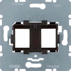 Nosná deska s hnědým úchytem pro 2-nás. Modular-Jack BERKER 454107