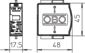 OBO V25-B+C 0-450PV Vrchní díl SPD V25, typ 1+2 pro FV 450V DC