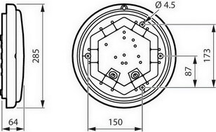 Stropní svítidlo WL070V LED17S/830 PSU II WH, kulaté d285 mm, IK08,  PC kryt