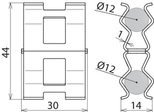 Bezšroubová svorka pro armování 12 mm a