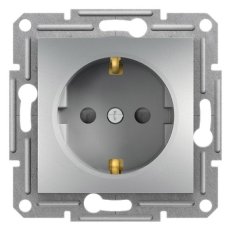 ASFORA Zásuvka SCHUKO 250V 16A, clonky, alu SCHNEIDER EPH2900261