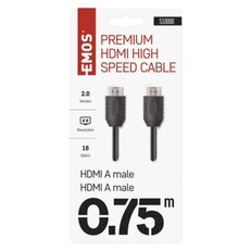 HDMI 2.0 high speed kabel A vidlice A vidlice 0,75 m EMOS S10000