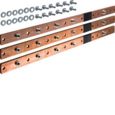Cu sběrna 40x10mm, 745mm, pro 3 pole, 3ks včetně šroubů HAGER UM04K