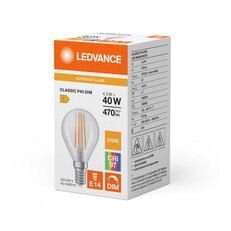 Světelný zdroj LEDVANCE LED CLASSIC P DIM CRI97 S 4.2W 927 Clear E14