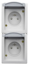 Nástěnná zásuvka ČSN dvojitá bezpečnostní clonka, IP54 SCHRACK EV211020--