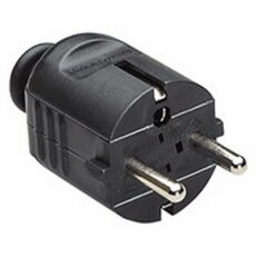 Bachman 910.170 plug with earthing contact straight, black