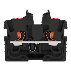 2vodičová průchozí svorka Mini, s ovládacím tlačítkem, 1 mm2, Černá