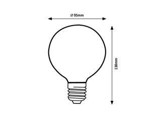 Světelný zdroj Filament LED, E27 G95,12W, 1521lm,3000K, RABALUX 79187