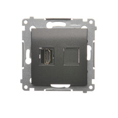 Zásuvka HDMI, antracit mat, metalizované DGHDMI.01/48