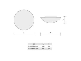Přisazené stropní svítidlo PLAFONIERA 260 LED 3000K PANLUX PN31100003