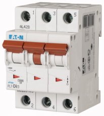 Jistič PL7-C4/3, char C, 3-pólový, 10kA, 4A EATON 263405
