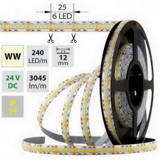 LED pásek SMD2835 WW, 240LED, 5m, 24V, 38,4 W/m