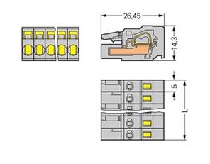 Pružinová svorka CAGE CLAMP 2,5mm2 šedá 2pól. WAGO 231-102/102-000