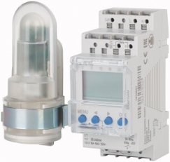 SRCD1COD Soumrakový spínač s externím čidlem+hodinami 1přep kontakt 230V 16A