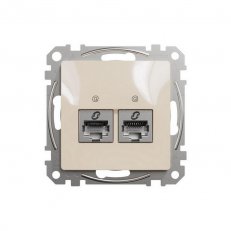 Sedna D/E Datová zásuvka 2xRJ45 kat. 6 STP, Béžová SCHNEIDER SDD112462S