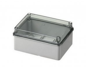 Krabice S-BOX 316-P, 150x110x70, IP56 šedá, průhledné víko, kovové šrouby, 650°C