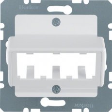 Středová deska pro 3 moduly MINI-COM, systém střed. dílů, bílá mat/sametová