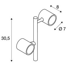 MYRA 2 venkovní svítidlo s trnem dvě žárovky LED GU10 51mm IP44 antracit 18 W