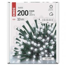 LED vánoční řetěz, 10 m, vnitřní, studená bílá