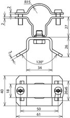 Podpěra vedení pro vodič HVI D 27 - 30 mm pro páskový úchyt 25x0,3mm nerez