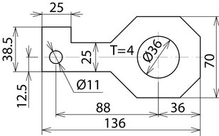 Připojovací třmen IF 3 přímý Průměr otvoru d1 36 mm DEHN 923236