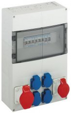 Zásuvková kombinace AKi 14-4M šedá IP44 IK08 300x450x142mm SPELSBERG 73914201