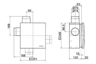 Maico 0093.0971 ER-UPB/U pouzdro pro zapuštěný ventilátor - protipožární