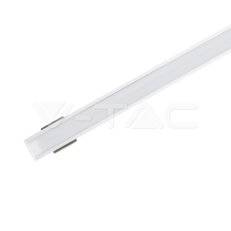 Aluminum Profil 2000 x 17.4 x 12.1mm Milky, VT-8116 V-TAC SKU3358