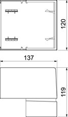 Vnější roh OBO BRK AE70110 cws SIGNA BASE nastavitelný 119x137x120 krémová bílá