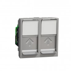 Datová zásuvka NOVÁ UNICA 2xRJ45 Kat.5e UTP, 2M, Aluminium SCHNEIDER NU342030