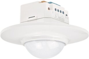 Detektor pohybu 230V AC, 360°, 1kanálový, 16m, pro zapuštěnou montáž, kulatý