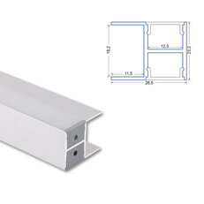 Nástěnný hliníkový profil NA 27x19mm bez difuzoru 1m MCLED ML-761.104.74.1