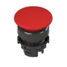 Hřibové tlačítko červené 36 mm, černý kroužek, bez popisu PIZZATO E21PU2F3410