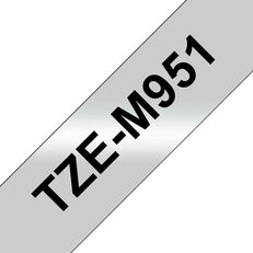 Páska BROTHER TZe-M951, stříbrná matná/černá (24mm, laminované)