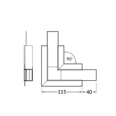 Spojka rohová 90° ohlá pro profily FKU78-05, set, elox FK TECHNICS 4739621