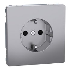 Zásuvka Merten D-Life 250V/16A SCHUKO clonky bezšroubová Stainless Steel