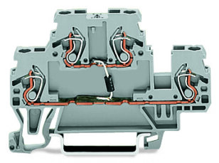 Svorka pro moduly dvoupatrová s diodou 1N4007 šedá 2,5mm2 Wago 870-540/281-410