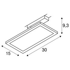 PANEL TRACK square 150 x 300 mm, 1fázový spot černý 18 W 3000 K SLV 1004933