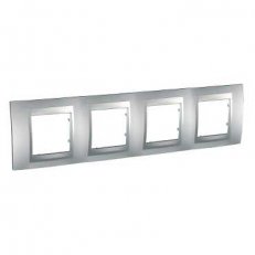 Unica Top Krycí rámeček čtyřnásobný, Aluminium SCHNEIDER MGU6.008.30