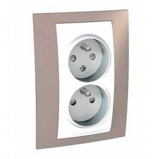 Unica Plus Zásuvka dvojnásobná 230V 2x2P+PE Mink/Polar SCHNEIDER MGU63.065.874