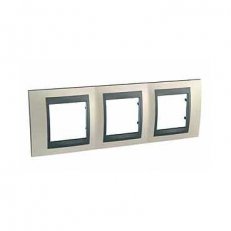 Unica Top Krycí rámeček trojnásobný Opal Titanium/Grafit SCHNEIDER MGU66.006.295