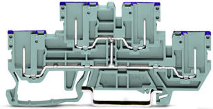 Základní dvoupatrová svorka-4 piny L šedá WAGO 870-158