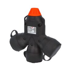 Adaptér trojnásobný 187F IP54/250V/16A 3P, černý,robustní FAMATEL 187F
