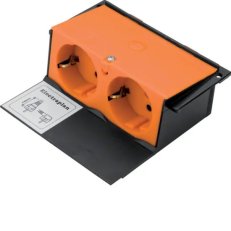 Dvojitá Schuko zásuvka pro ultratenké krabice KDQ08/E04, oranžová GBES22004