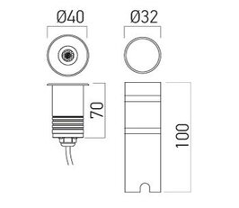 XGROUND RGB REC. FIXTURE 1x3W 12V DC RGB