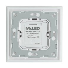 RF nástěnný ovladač - řízení jasu, 2 zóny MCLED ML-910.602.22.0