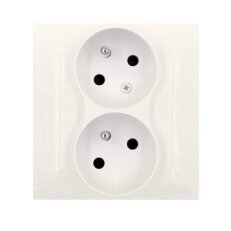 Zásuvka dvojnásobná s uzemněním, pootočená 16A, 250V~, krémová DGZ2TS/41