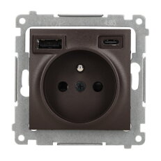 Zásuvka silová 1 násobná typ E s 2 násob